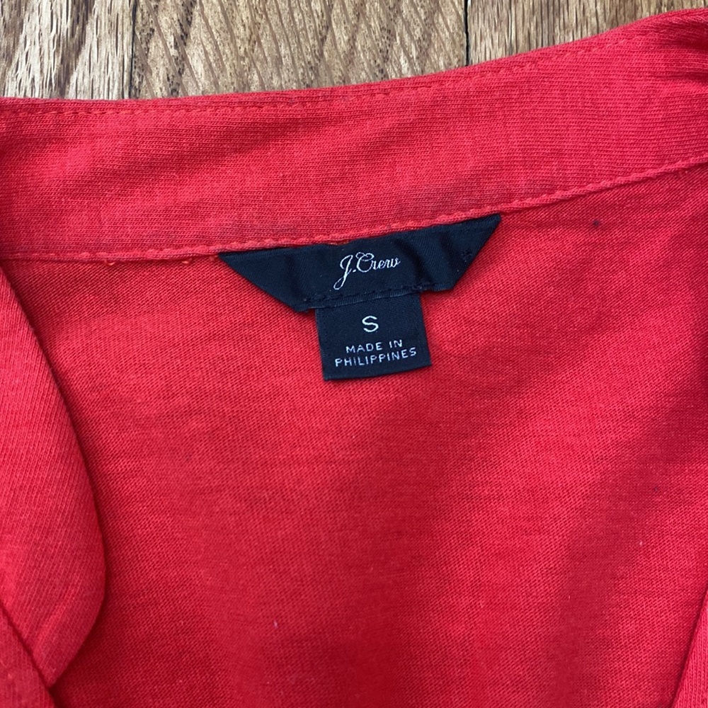 J. Crew Red Wrap Blouse - Picture 2 of 6